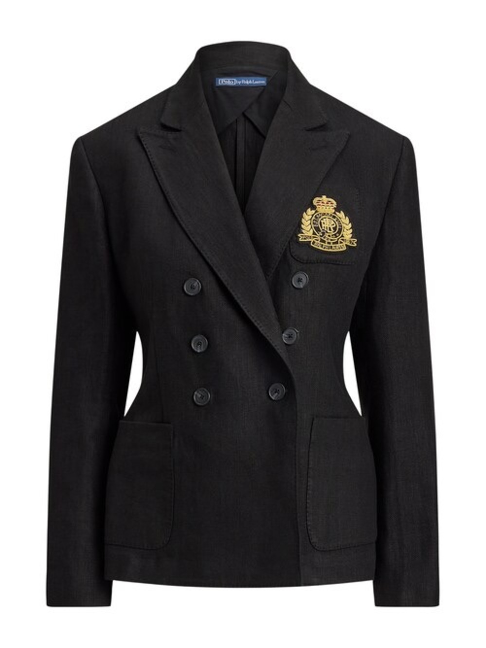 Polo by Ralph Lauren Black Double-Breasted Blazer with Gold Crest